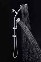 High Pressure Dual Shower Head Set - 26 Inch Tool-Free Adjustable Slide Bar