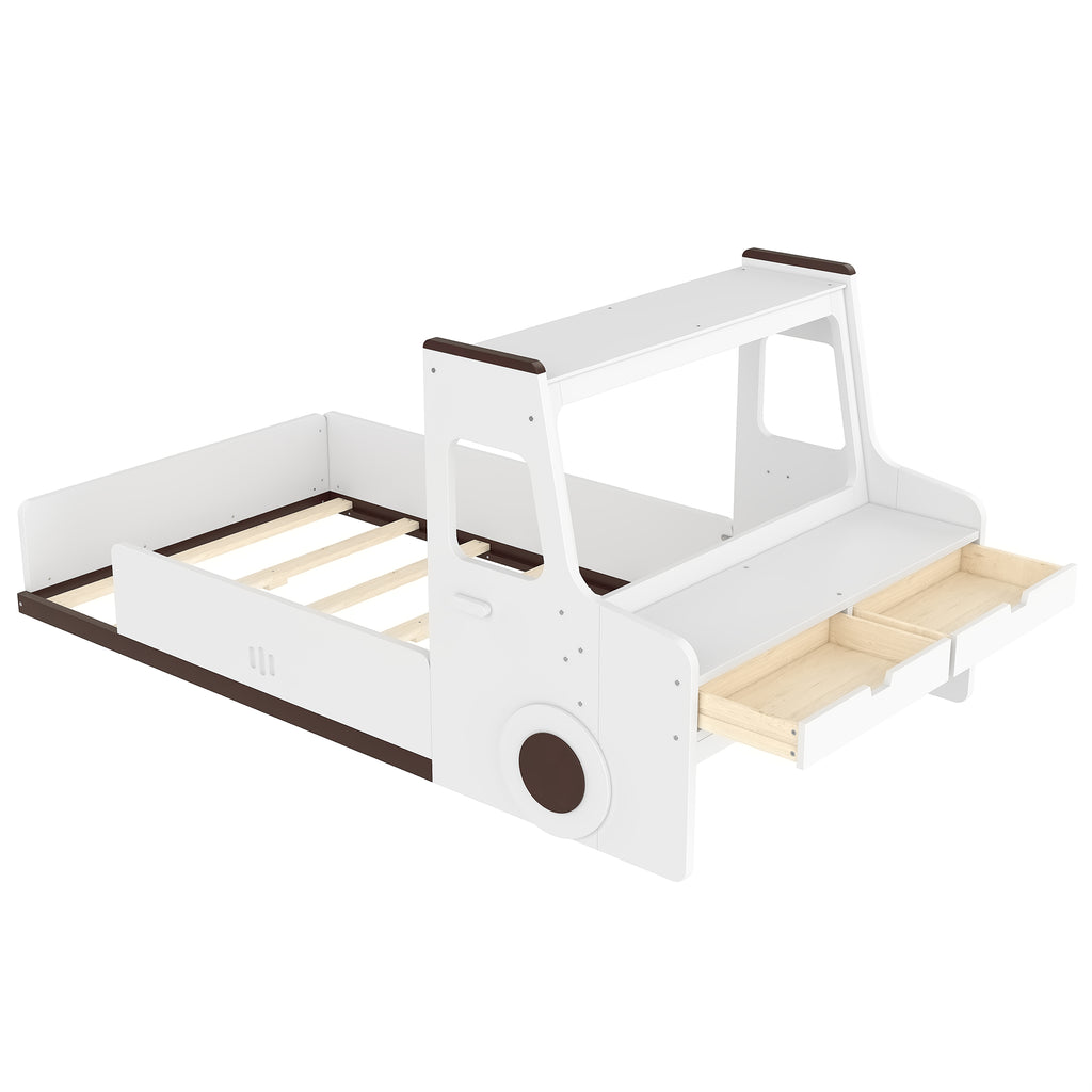 Twin Size Floor Bed with Car-Shape Design