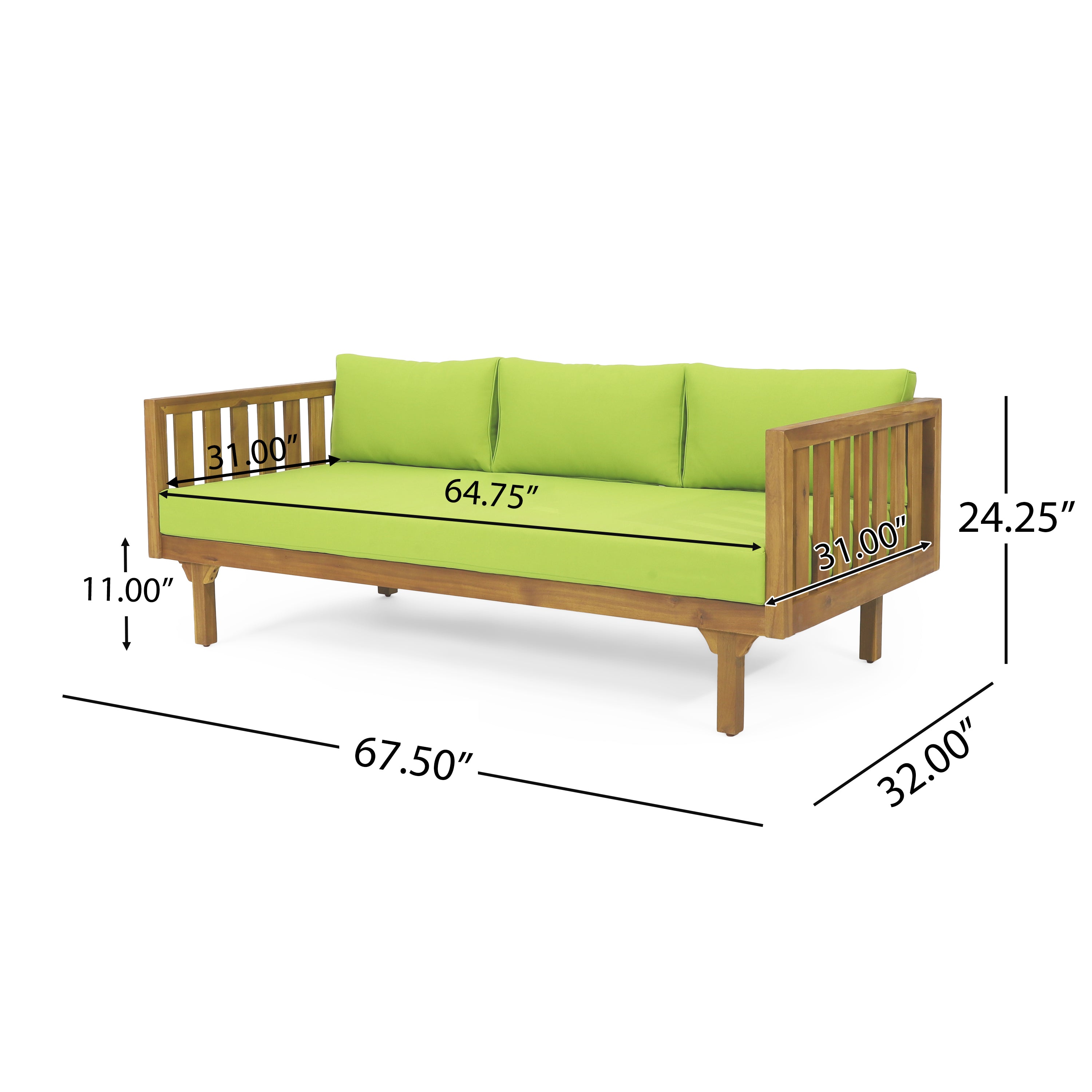 Claremont 3 Seater Daybed + Acacia Wood Table Set