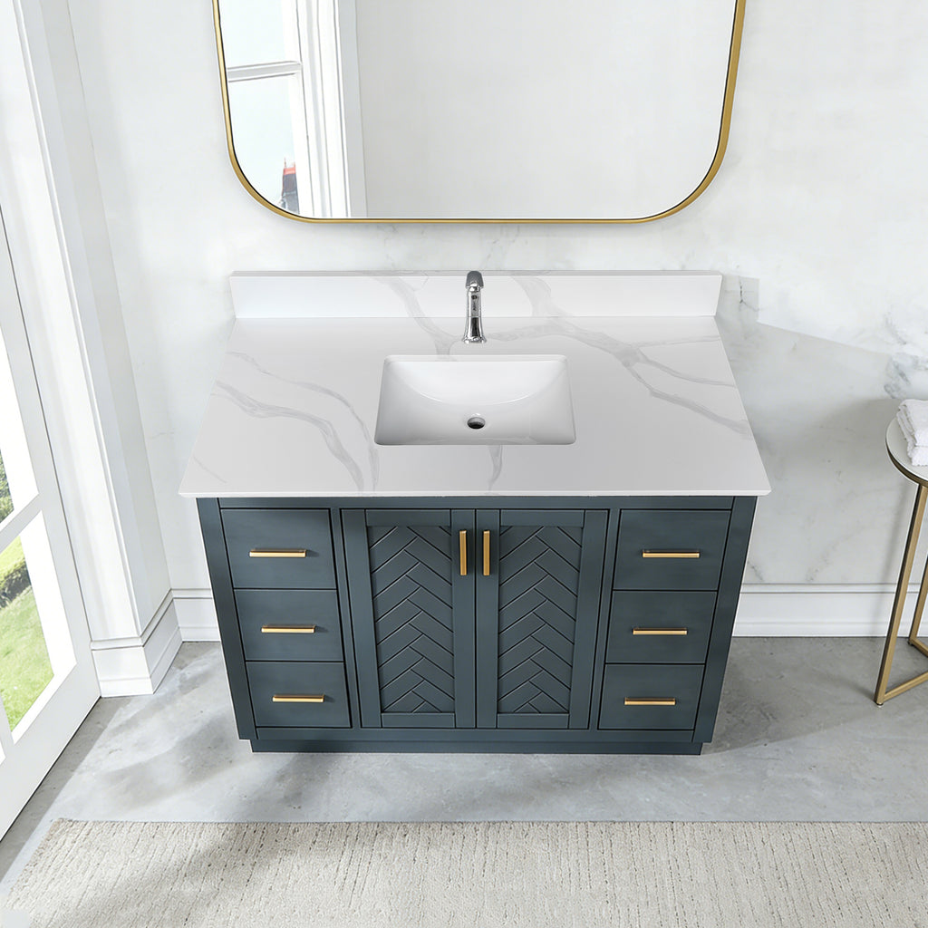 43-Inch Quartz Bathroom Vanity Top
