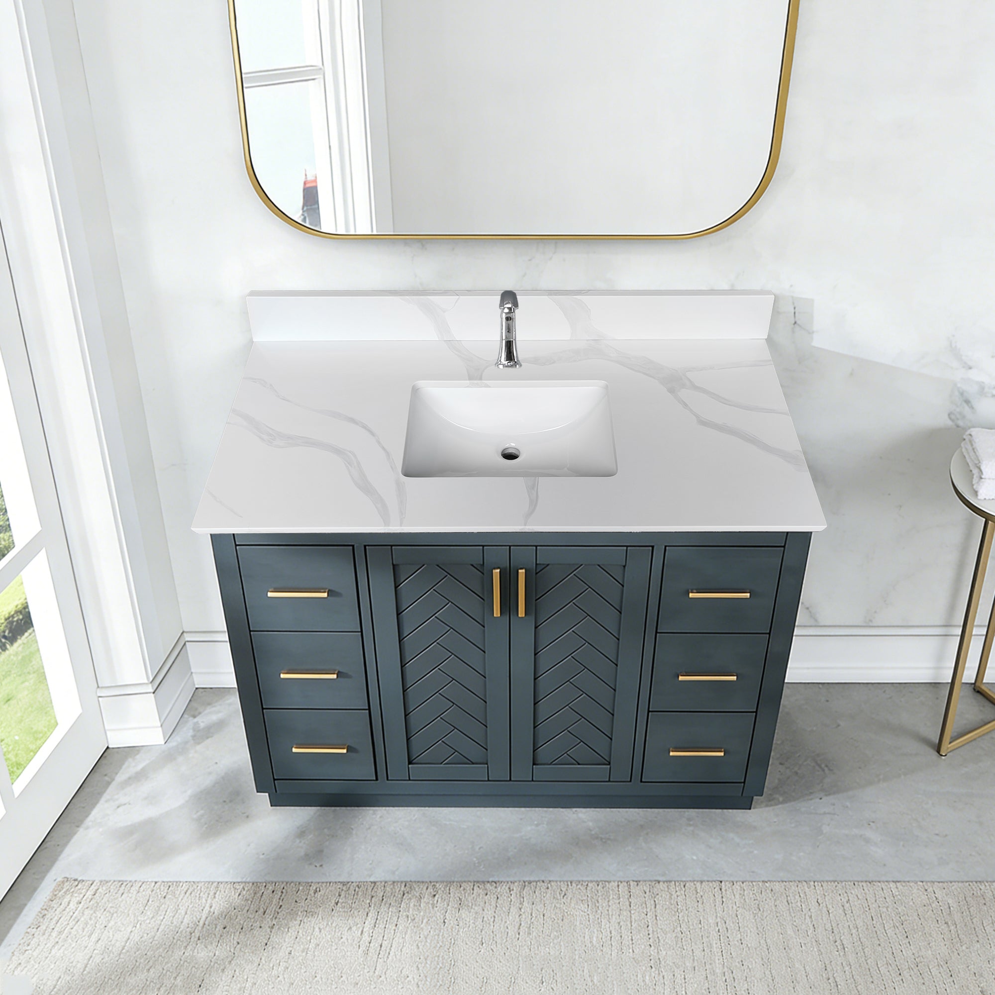 43-Inch Quartz Bathroom Vanity Top