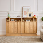 Farmhouse Fluted Sideboard Buffet Cabinet with Storage