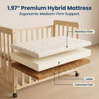 Portable Pine Wood Bedside Bassinet