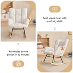 Teddy Fabric Leisure Rocking Chair with Tufted Backrest