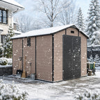 8x10 FT Plastic Outdoor Storage Shed - Lockable Resin Tool Shed