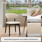 Beige Cotton-Linen Fabric Upholstered Dining Chair