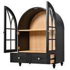 Arched Display Cabinet with Tempered Glass Doors