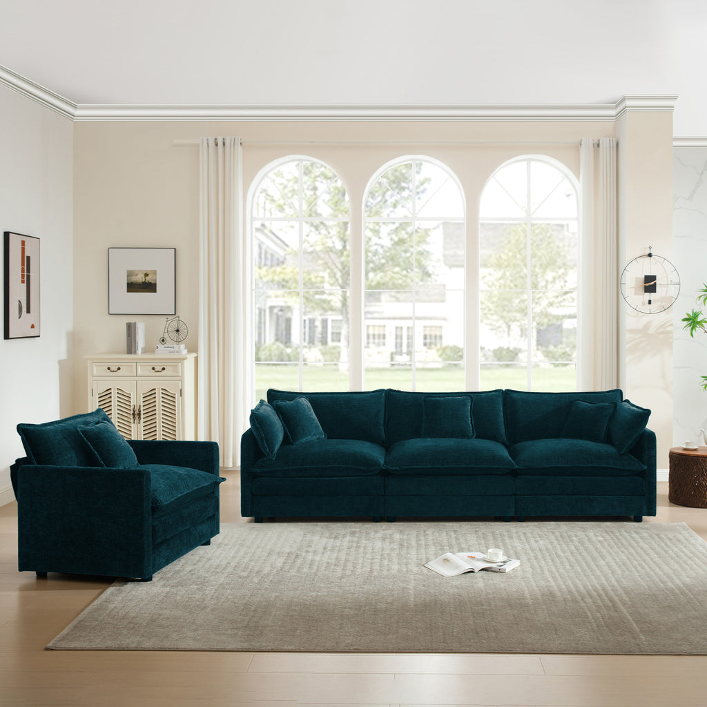2-Piece Upholstered Sofa, Living Room Sectional Sofa Set