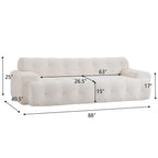 88 In. Cloud 3 Seater Chenille Sofa with Button Tufted Design