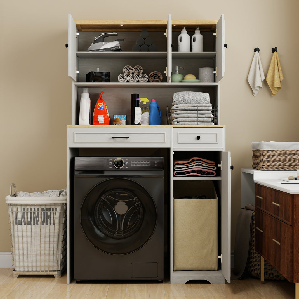 Over the Washer, Dryer and Robot Vacuum Storage Cabinet