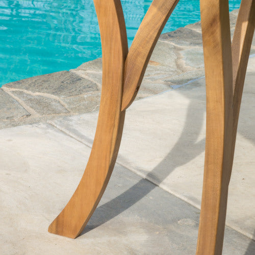 5 Piece Acacia Wood Outdoor Patio Dining Set