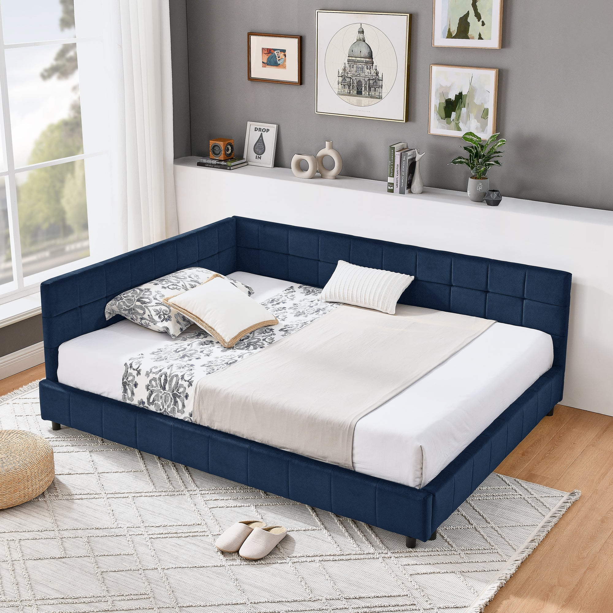 Full Size Upholstered Tufted Bed Frame