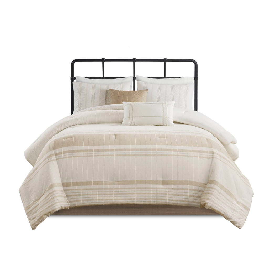 6-Piece Cal King Cotton Jacquard Oversized Comforter Set