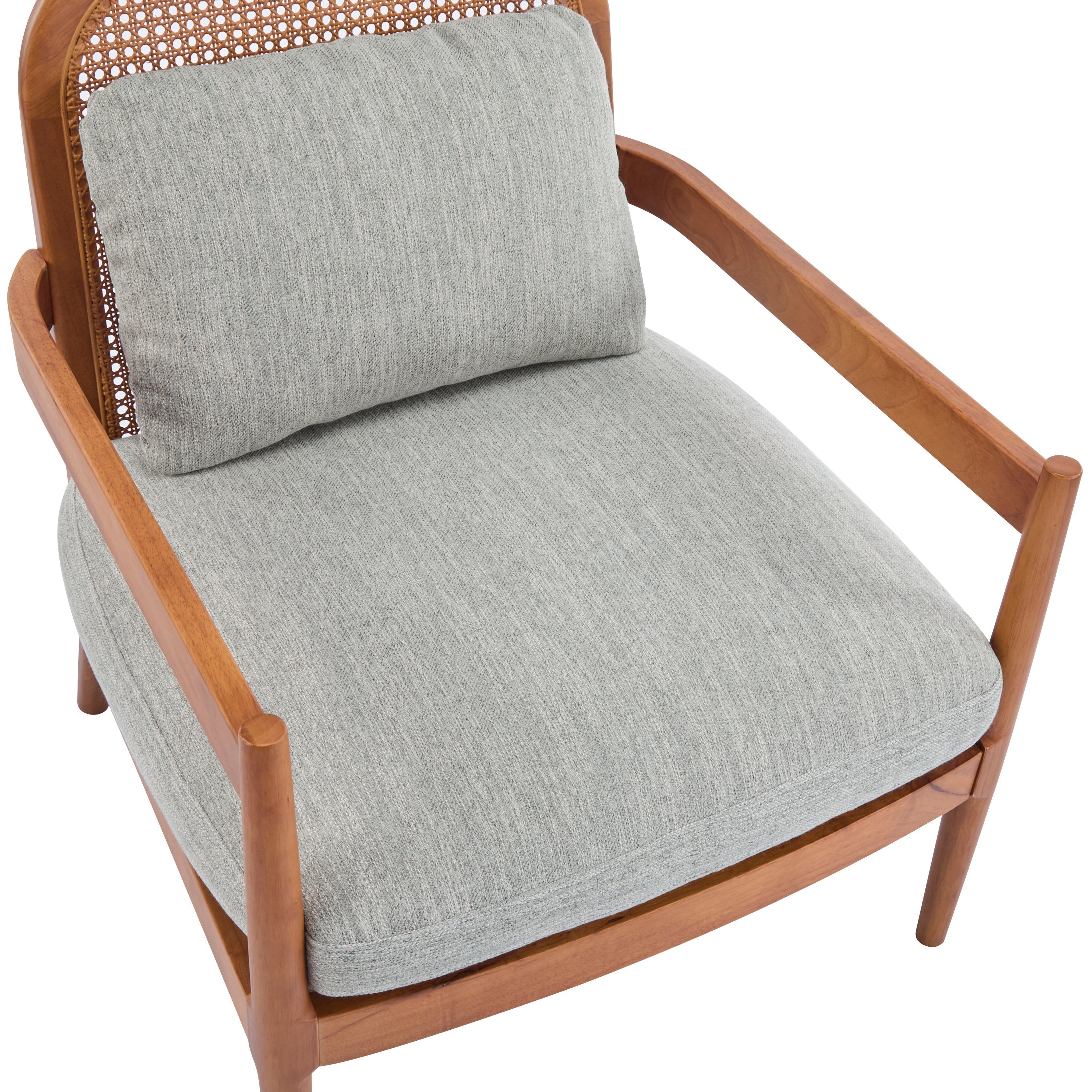 Elliston Rattan Backrest Solid Wood Accent Chair with Cushions - Set of 2