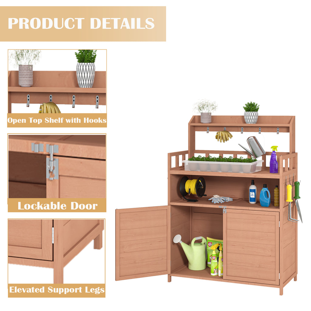 Potting Bench Outdoor Gardening Table for Patio