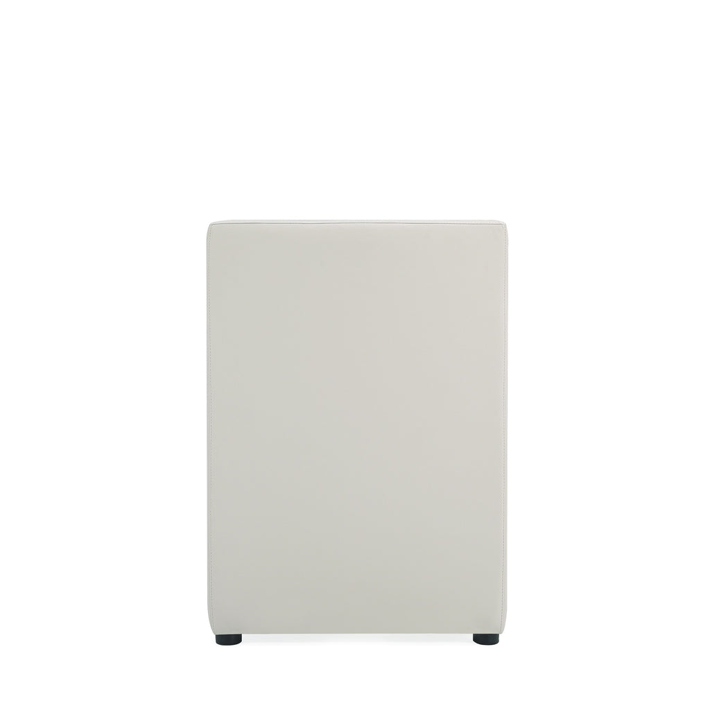 Anna Square Vegan Leather Armchair in Stone