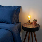 15.7" Round Small Drink Table with Solid Wood Legs