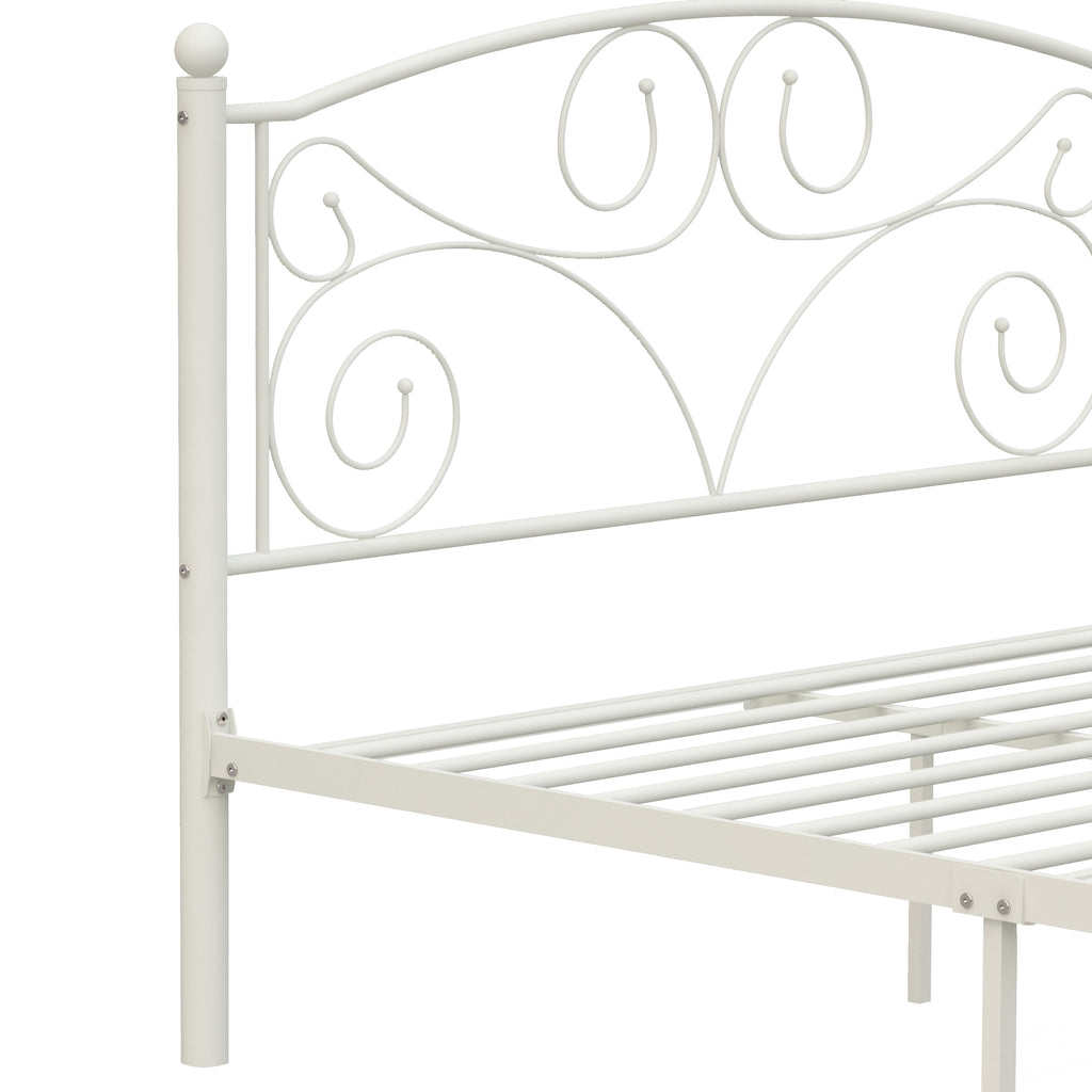 Unique Flower Sturdy Metal Bed Frame with Headboard and Footboard