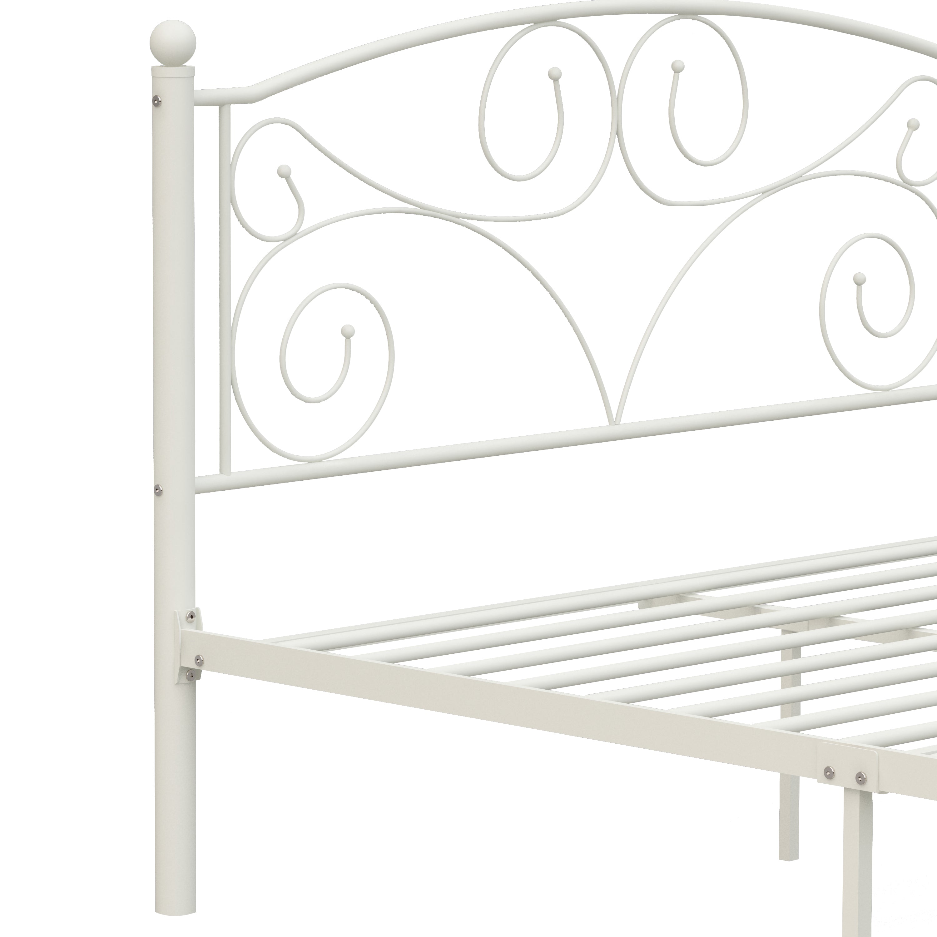 Unique Flower Sturdy Metal Bed Frame with Headboard and Footboard