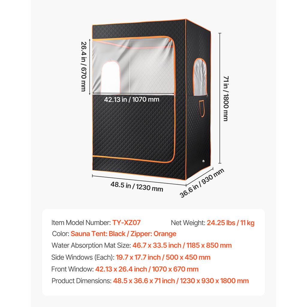 Upgraded Portable Steam Sauna for Home, 2 Person Full Body Home Spa Tent