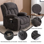 Up to 350 LBS Chenille Power Lift Recliner Chair