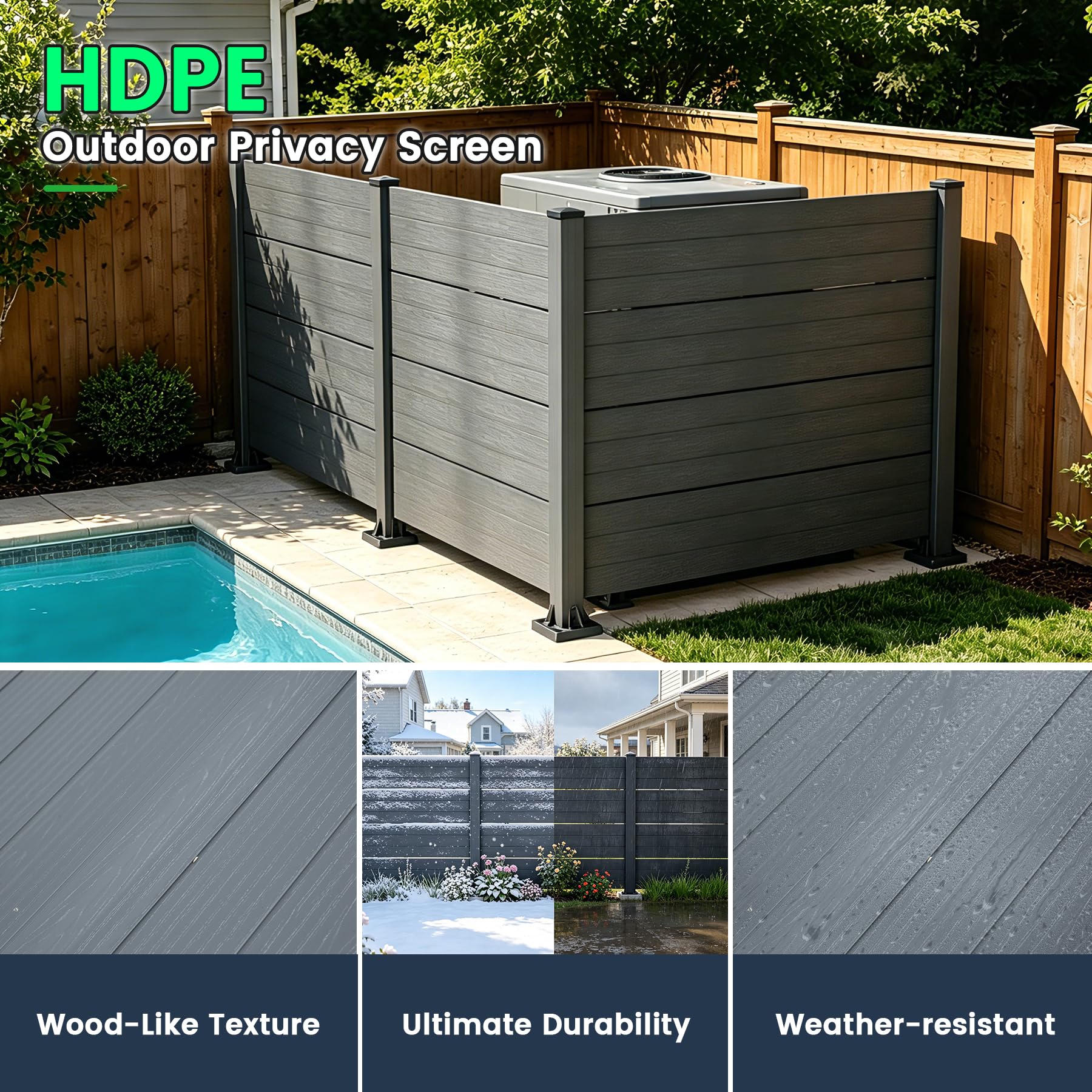 50" W x 49" H Outdoor Privacy Screen
