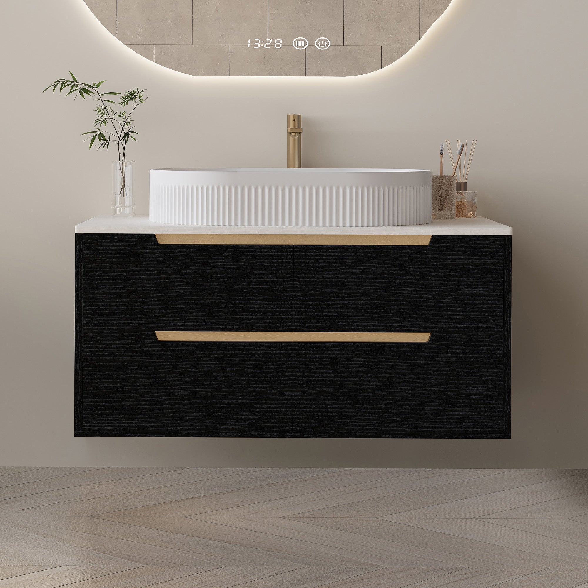 36 Inch Bathroom Vanity with Ceramic Integrated Sink