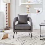 Modern Upholstered Velvet Open Back Accent Chair