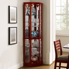 6 Shelf Lighted Corner Curio Cabinet with Adjustable Shelves