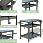 3-Shelf Outdoor Grill Table – Perfect for BBQs and Food Prep