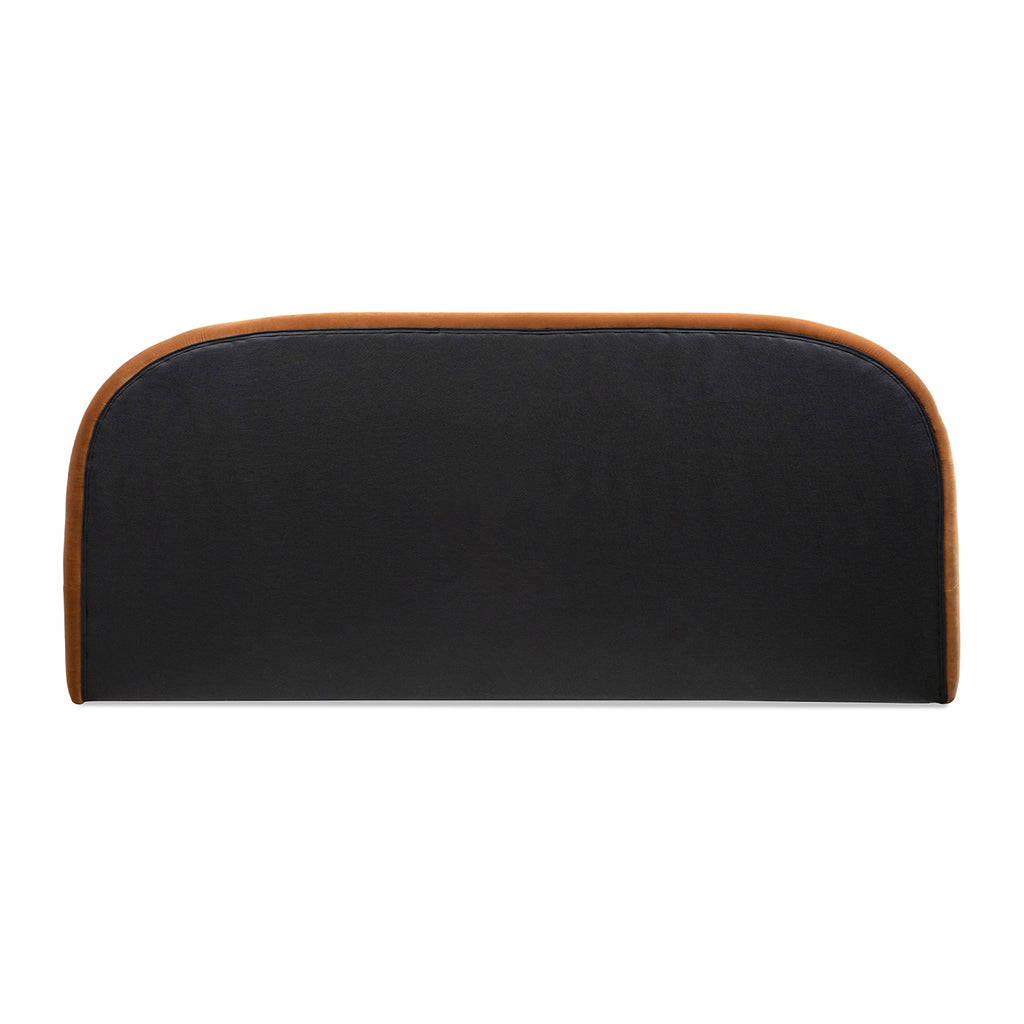 Archie Puffy Grounded Upholstered Platform Bed, King, Burnt