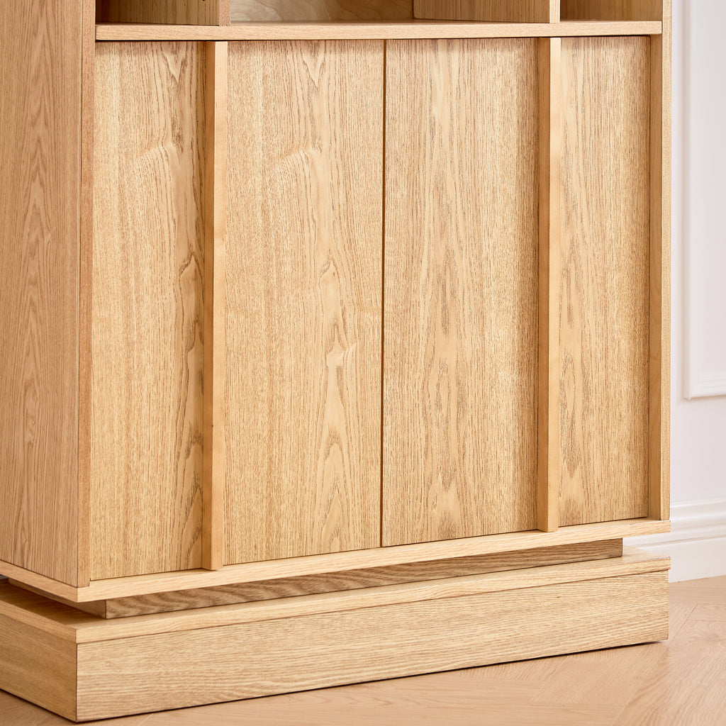 Farmhouse Fluted Sideboard Buffet Cabinet with Storage