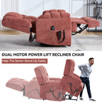 Dual Motor Heat Massage Electric Power Lift Recliner