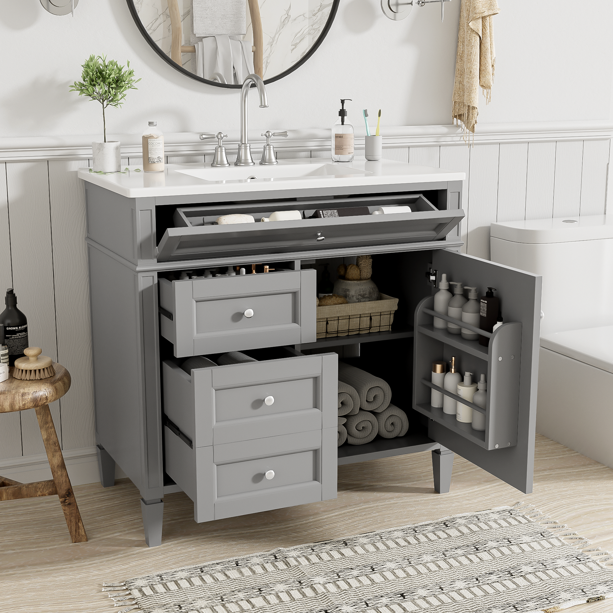 36'' Bathroom Vanity with Top Sink