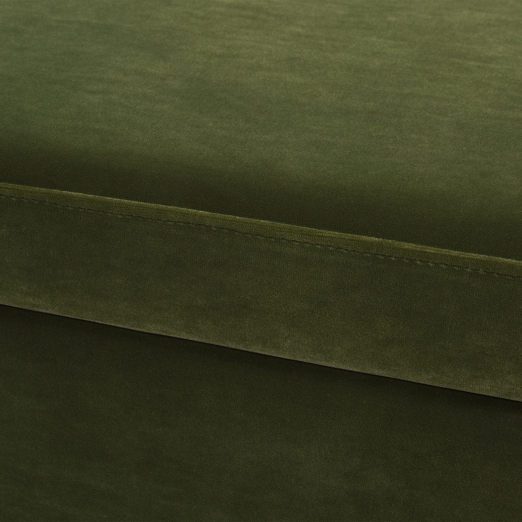 Knox 35" Square Storage Cocktail Ottoman, Olive