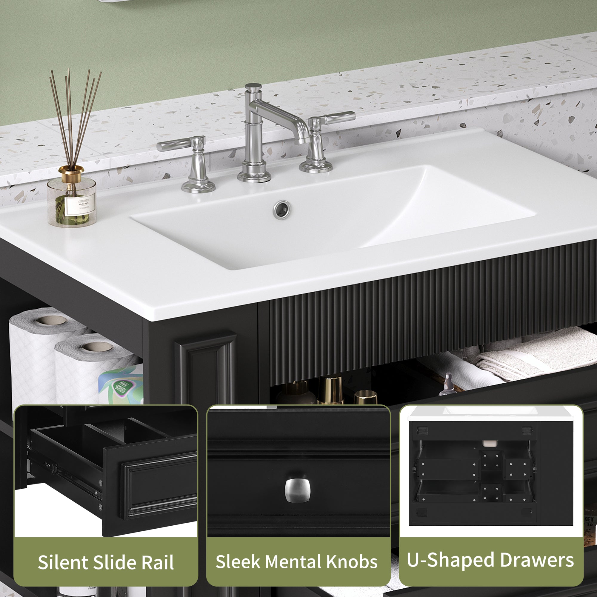 30'' Wall Mounted Bathroom Vanity