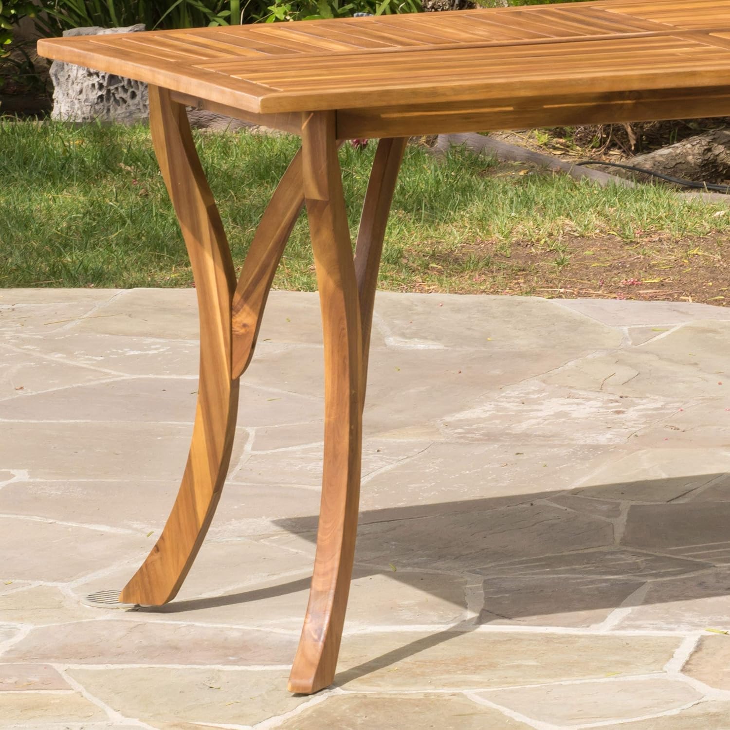 Outdoor Hermosa 7 Piece Wood Dining Set with Cushions