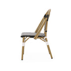 Outdoor PE Rattan and Aluminum French Bistro Chair Set of 2