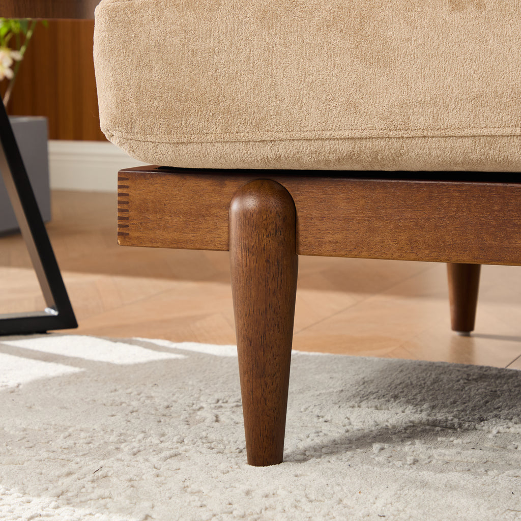 Emir 72" Square Arm 3-Seater Velvet Sofa
