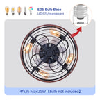 20'' Mounting Type Caged Ceiling Fan with Lights and Remote Control