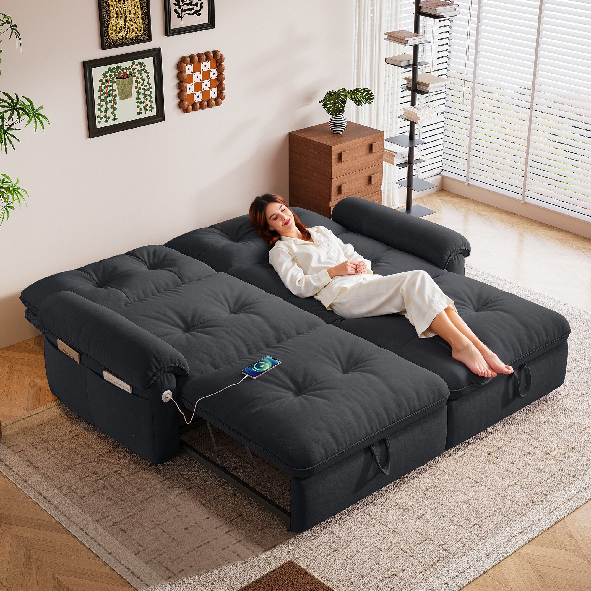 77-Inch Convertible Sofa Bed
