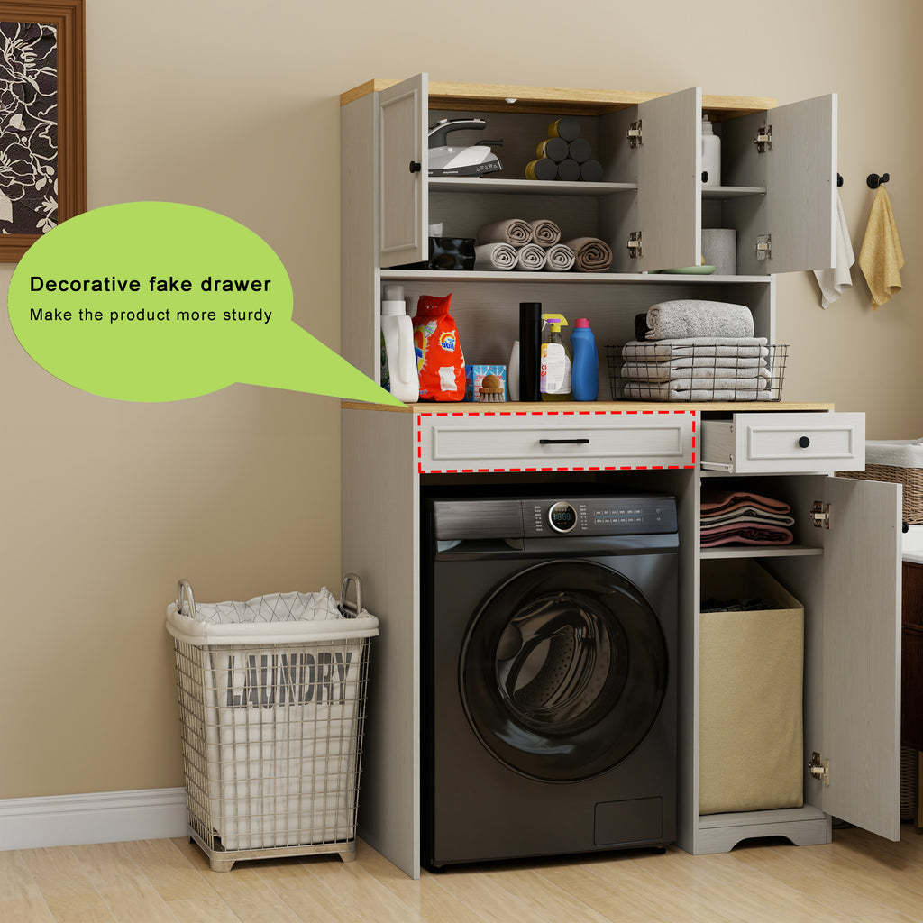 Over the Washer, Dryer and Robot Vacuum Storage Cabinet