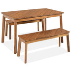 Acacia Wood 3 Piece Dining Set for Indoor & Outdoor Use