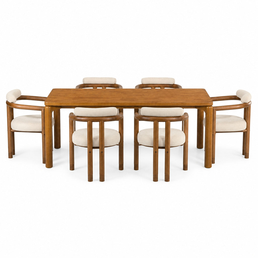 7-Piece Dining Table Set for 6, 70"
