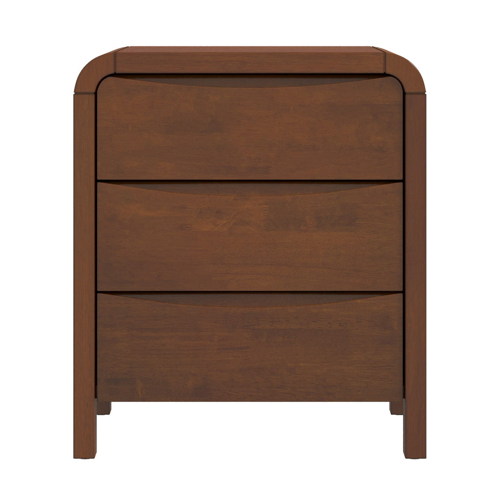 Lionel Mid Century Modern Solid Wood 3-Drawer Nightstand