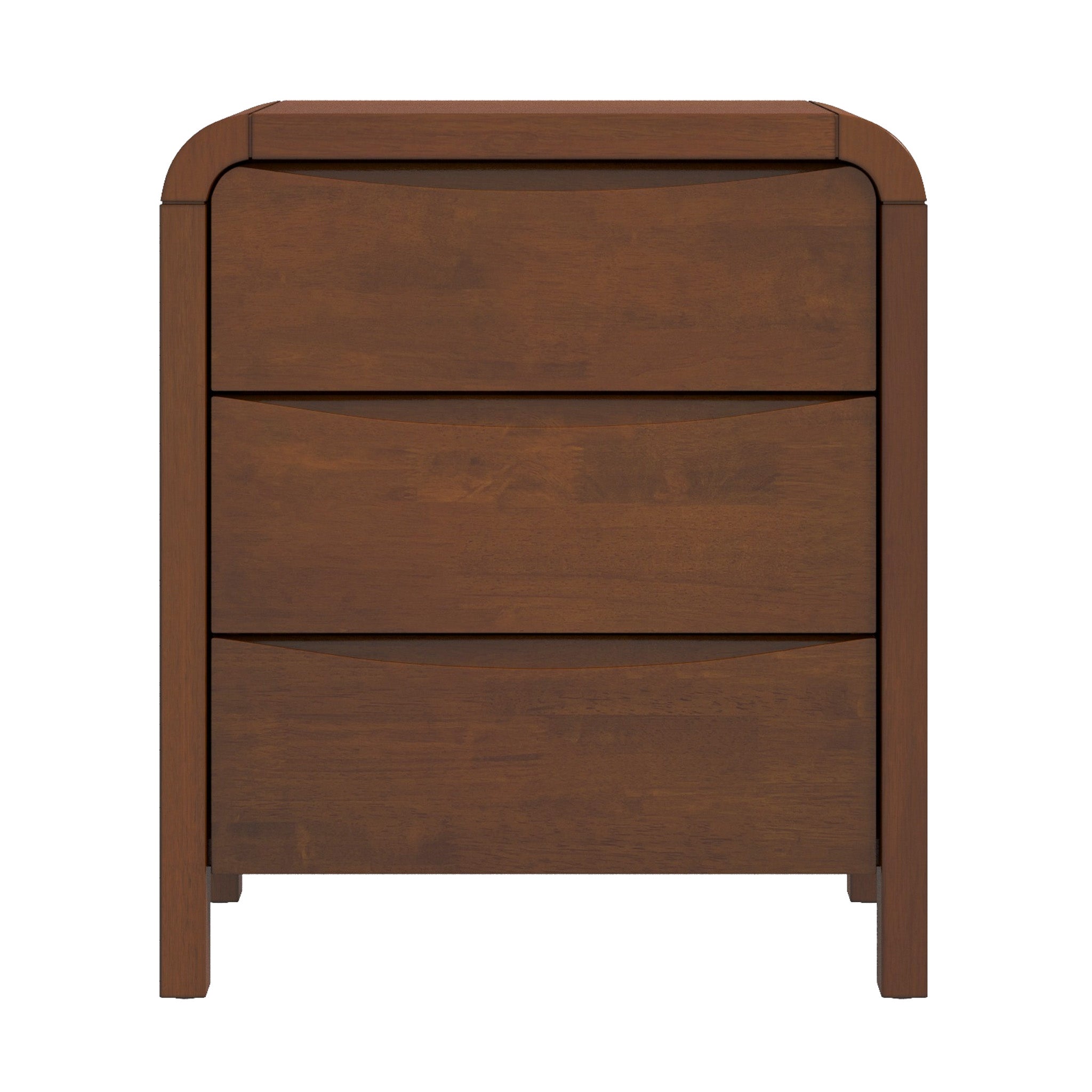 Lionel Mid Century Modern Solid Wood 3-Drawer Nightstand
