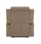 Lugo Camel Leather Aire Power Motion Recliner with Cup Holder