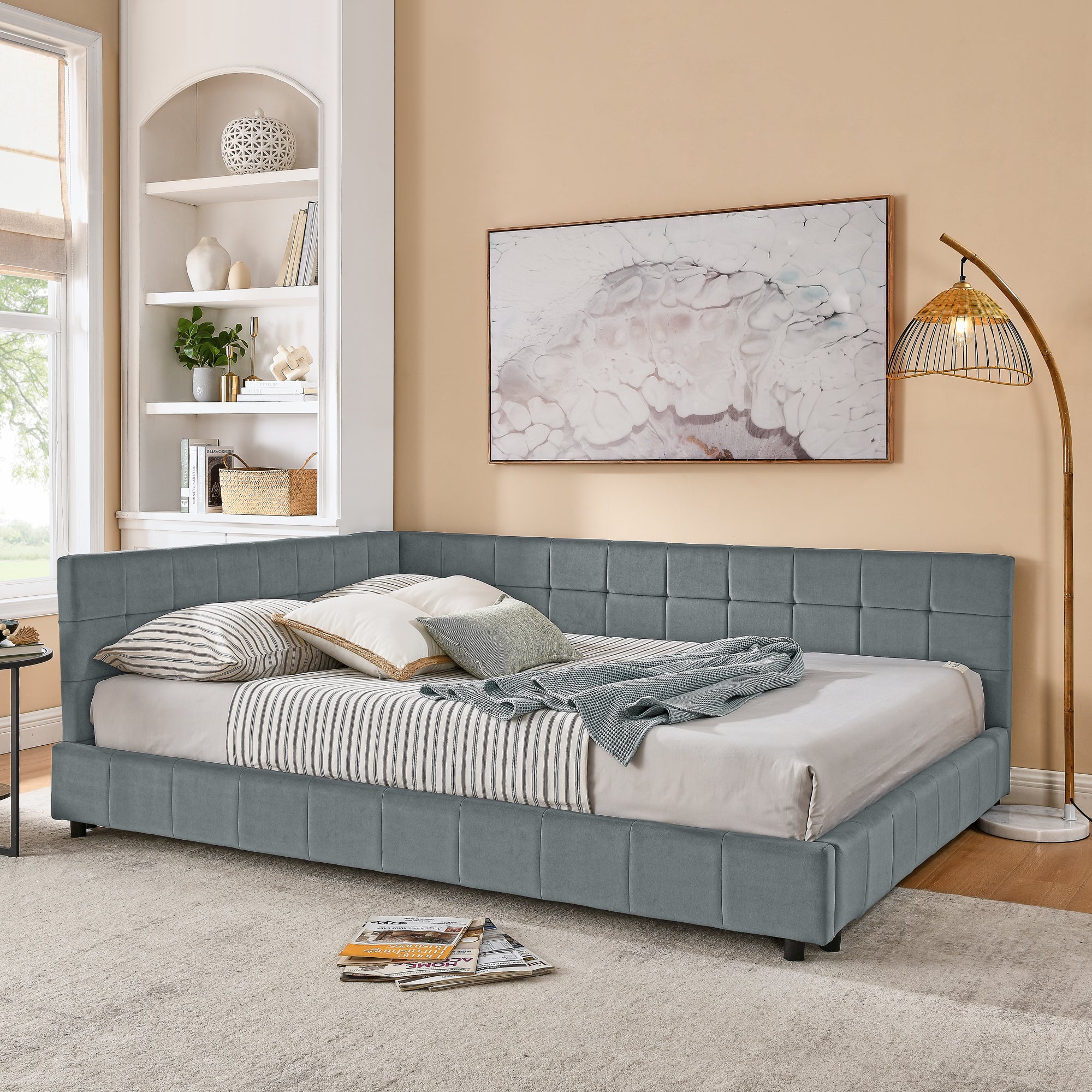 Queen Size Upholstered Tufted Bed Frame
