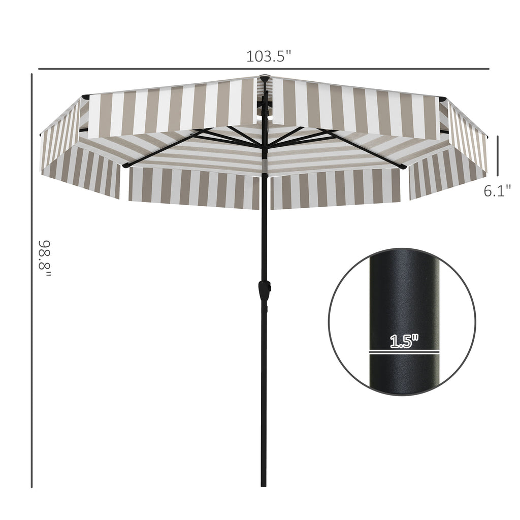 Outdoor Market Umbrella - 8.6 ft Patio Umbrella with Crank
