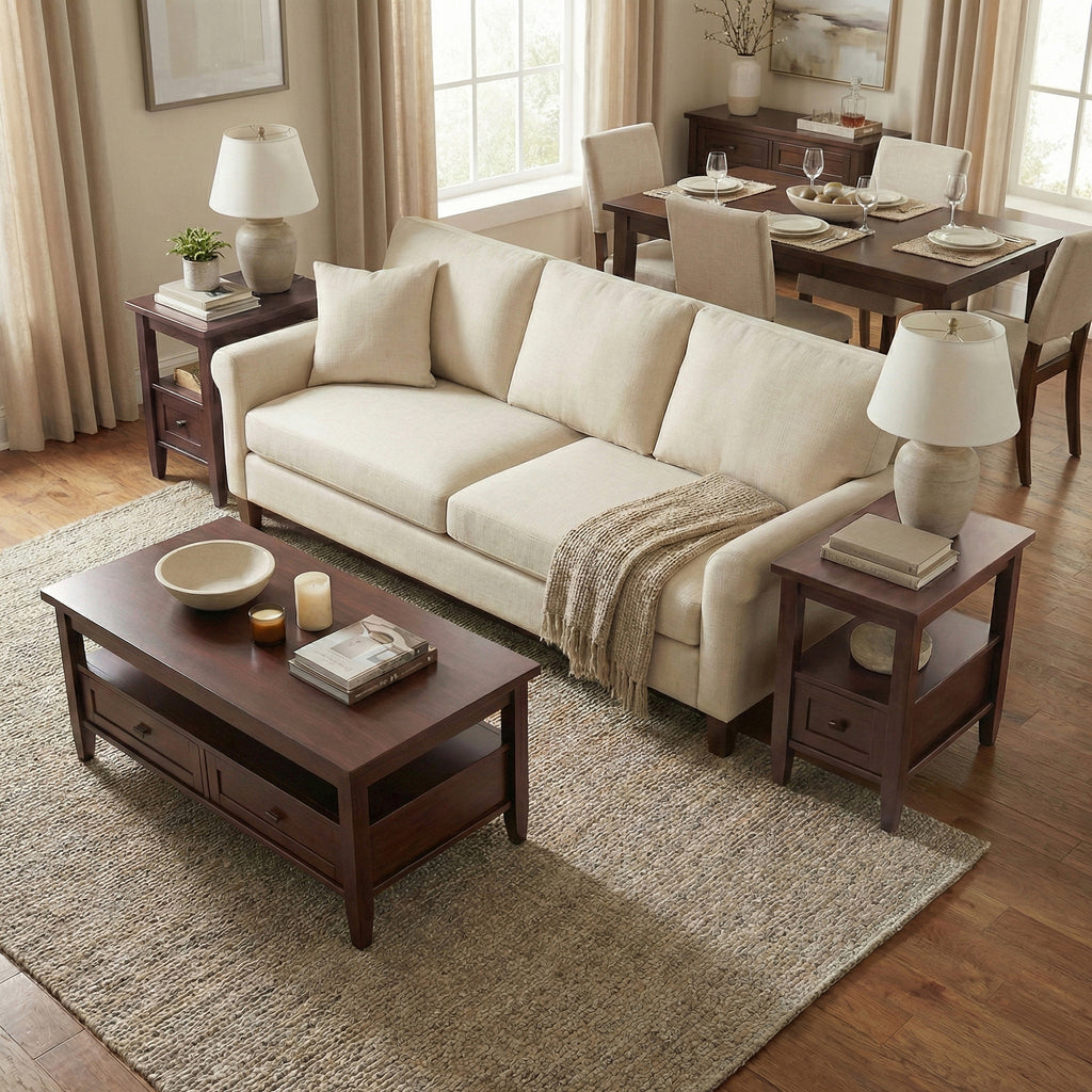 Warm Shaker Narrow Side Table